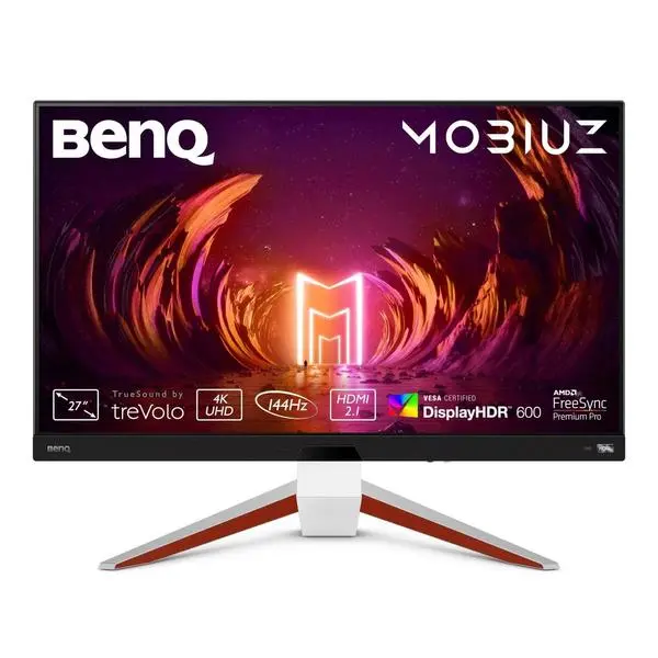 Монитор BenQ EX2710U MOBIUZ 144Hz, IPS, 27 inch, Wide, 4K, 1ms, HDR10, HDMI, DisplayPort, Бял/Черен - BENQ-MON-EX2710U