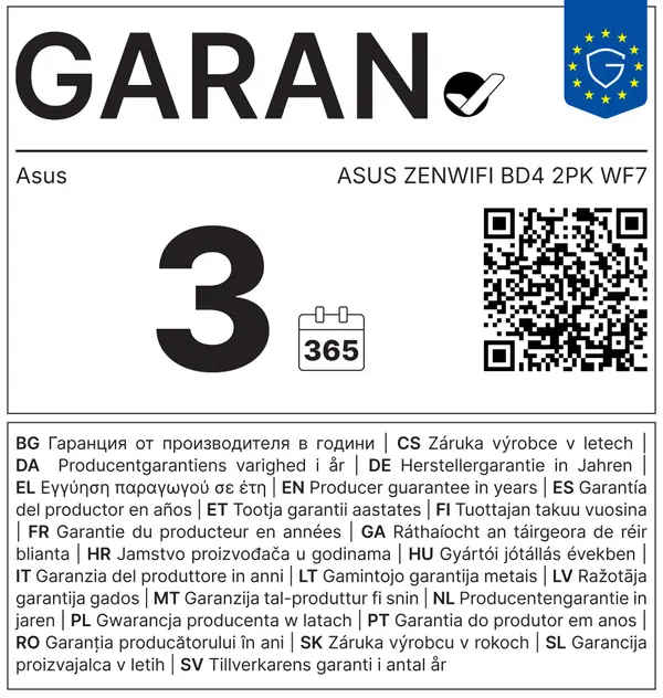 ASUS ZENWIFI BD4 2PK WF7 WHITE - 90IG0960-MO3C20 - (73383)