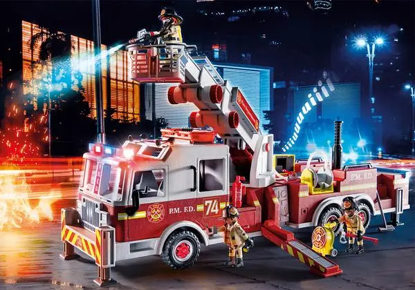 Пожарникарски автомобил Playmobil: американска стълба с кула 70935 -  (A)   - 1802768 - 4008789709356 (8 дни доставкa)