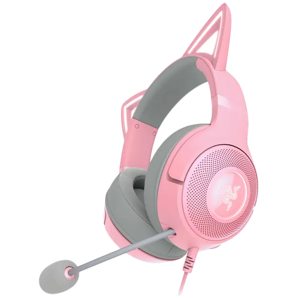 Kraken Kitty V2 - Pink, Gaming headset, Kitty Ears, Stream Reactive Lighting, HyperClear Cardioid Mic - RZ04-04730200-R3M1