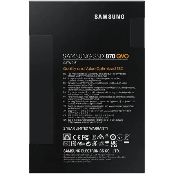 SSD 2TB Samsung 2,5" (6,3 см) SATAIII 870 QVO -  (A)   - MZ-77Q2T0BW (8 дни доставкa)