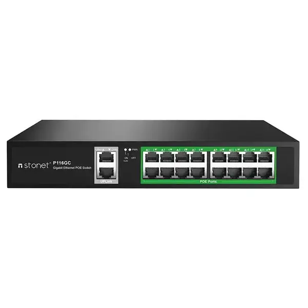 Stonet 16 GE POE+2GE Uplink POE Switch P116GC