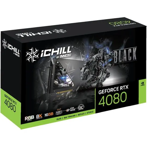 Inno3D RTX4080 iChill BLACK 16GB GDDR6X HDMI 3xDP -  (A)   - C4080B-166XX-18700006 (8 дни доставкa)