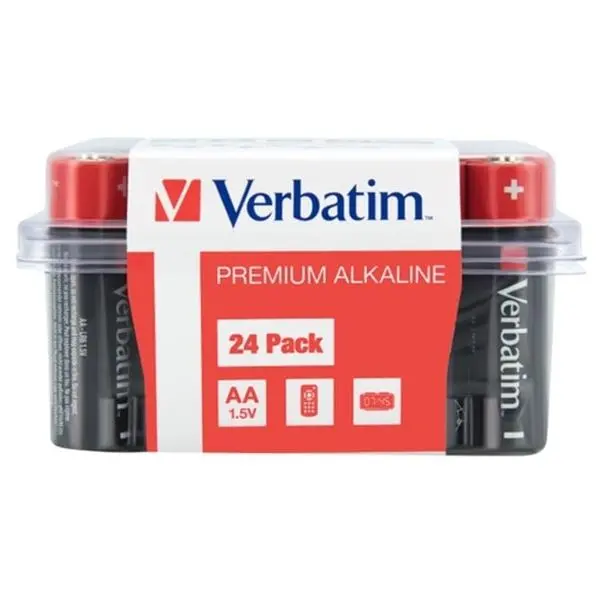 Батерии алкални Verbatim, AA, LR6, 1.5V, 24 бр.