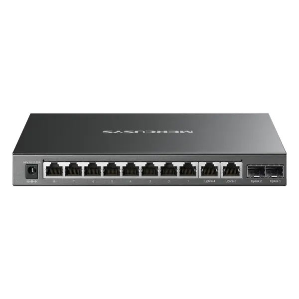 12-портов гигабитов настолен комутатор с 8 PoE+ порта Mercusys MS112GMP (v)