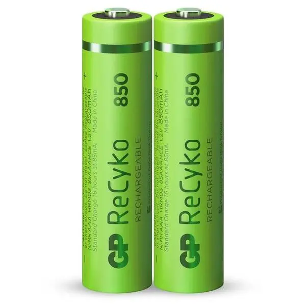 Акумулаторна Батерия GP R03 AAA 850mAh NiMH 85AAAHCE-EB2 RECYKO, 2 бр. в опаковка - GP-BR-85AAAHCE-EB2