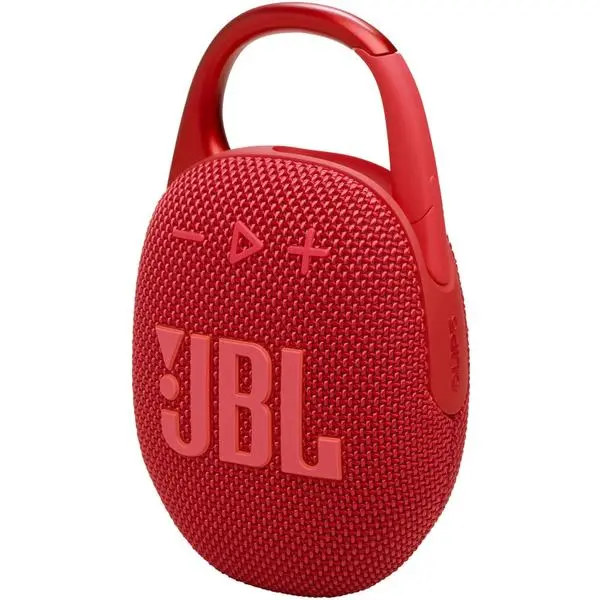 Тонколона JBL Clip 5, 1.0, 7W, Bluetooth, червена, IP67 водоустойчивост, Multi-Point свързване, до 12 часа време на работа