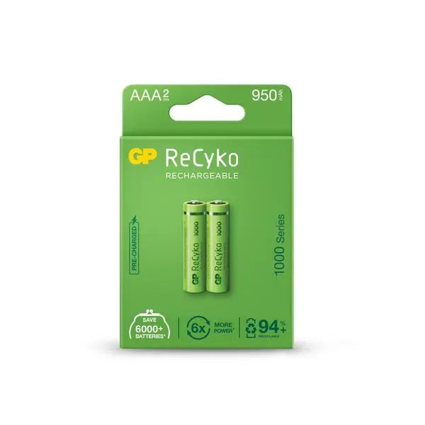 Акумулаторна Батерия GP R03 AAA 1000mAh NiMH 100AAAHCE-EB2 2 бр. в опаковка GP - GP-BR-100AAAHCE-EB2