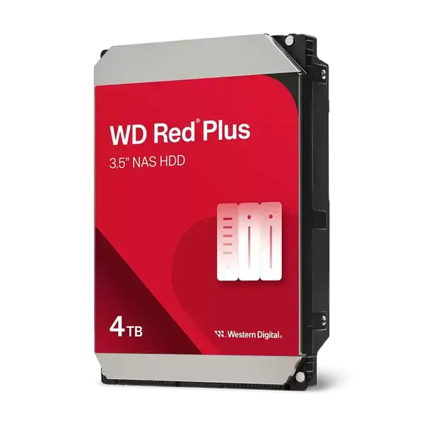 Хард диск WD Red Plus, 4TB NAS, 3.5", 128MB, 5400RPM
