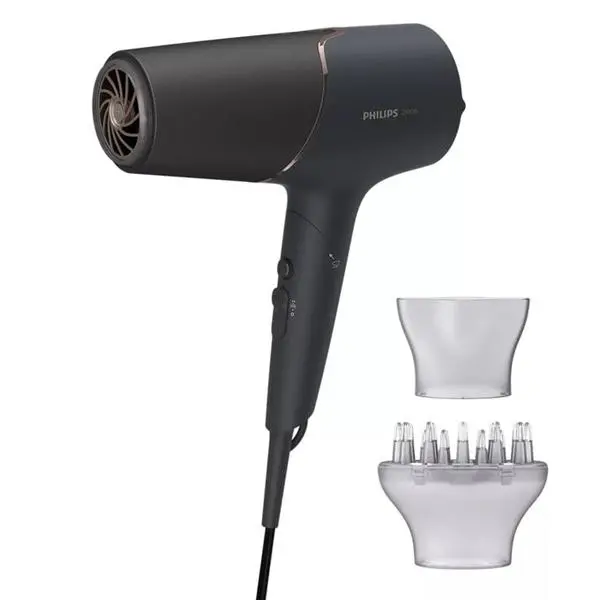 Сешоар Philips BHD538/30, 2300W, 2 скорости, 3 температурни настройки, йонна грижа, ThermoShield технология, черен