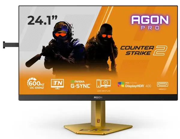 AOC  24.1" TN eSports WLED, 1920x1080@610Hz (OC, Native 600Hz), 0.5ms GtG, 0.3ms MPRT, 500cd m/2, 1000:1 - CS24A