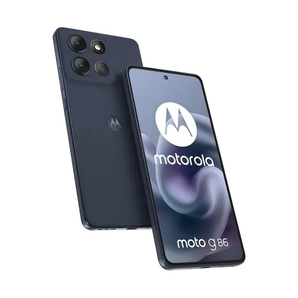 Motorola Moto G86 5G (син), 6.67" (16.94cm) AMOLED 120Hz дисплей, осемядрен MediaTek Dimensity 7300 2.5 GHz, 8GB RAM, 256GB памет, 50 + 8 & 32 Mpix камери, Android PB7L0103PL
