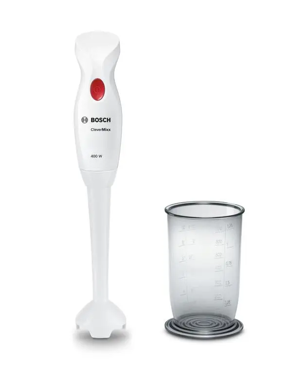 Bosch MSM14100, Blender, CleverMixx, 400 W, Included transparent jug, White, deep red - MSM14100