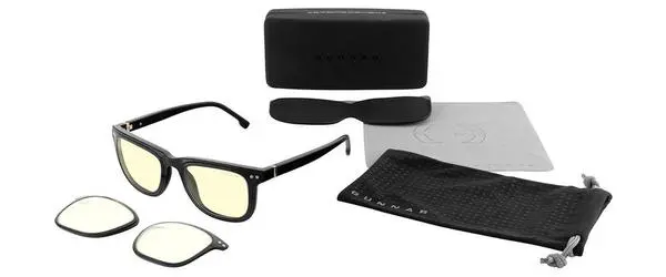 Комплект GUNNAR Cupertino Onyx с два вида стъкла Amber и Clear с калъф - GUN-BUN-CUP01