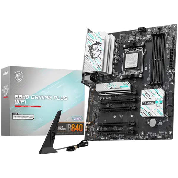 MSI PRO B840 GAMING PLUS WIFI, ATX, Socket AM5, 4x DDR5 Dual Channel DDR5 up to 8000(OC)MHz - B840_GAMING_PLUS_WIFI