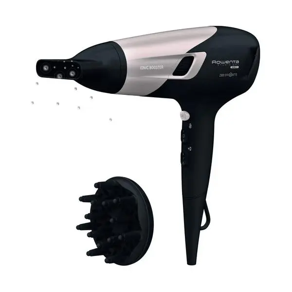 Сешоар Rowenta Studio Dry Glow CV5831, 2300W, 2 степени на скорост, 3 температури, йонен генератор, черен