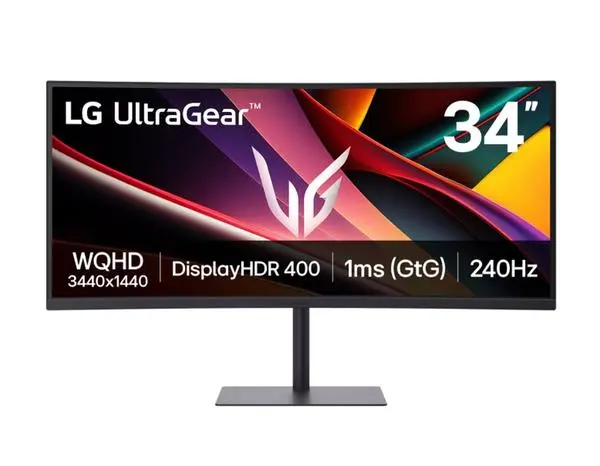 LG  34", UltraGear 21:9 Curved, VA, 1ms MBR, 5ms, WQHD (3440x1440), 240Hz, HDR 400, 4000:1, 300cd/m2 - 34G630A-B