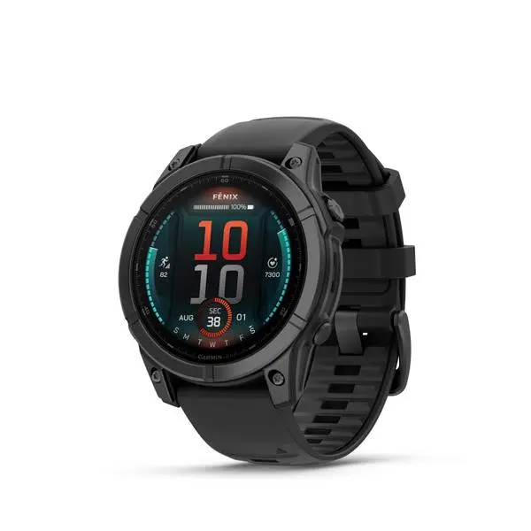 Garmin FENIX E - fenix E - 47 mm, AMOLED - Slate Gray Steel с Black силиконова каишка - 010-03025-01