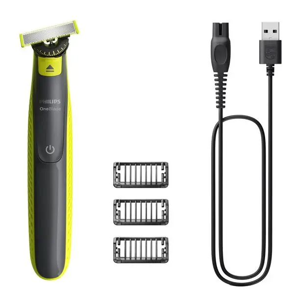Тример Philips OneBlade QP2724/23, 360-градусово острие, технология OneBlade, до 45 мин. време на работа, черно-зелен