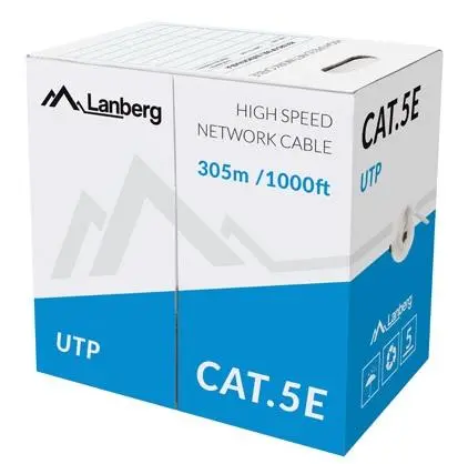 Lanberg LAN cable UTP CAT.5E 305m stranded CCA, grey - LCU5-11CC-0305-S