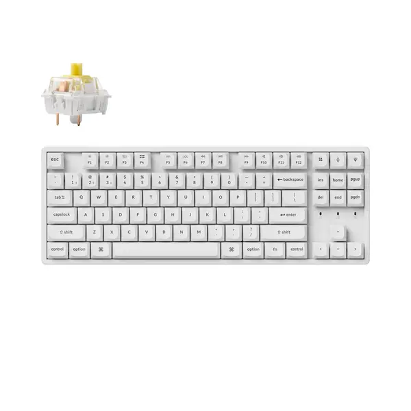 Геймърска механична клавиатура Keychron K8 Pro White K Pro Banana RGB - KEYCHRON-KEY-K8P-Q4