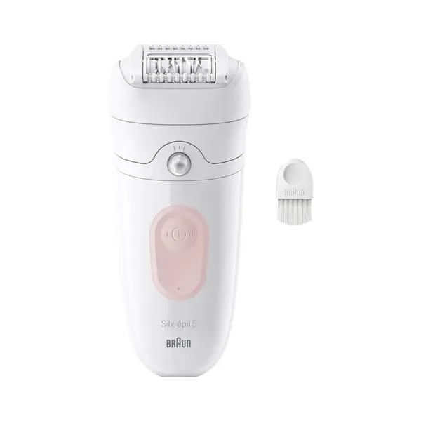 Епилатор Braun Silk epil 5 (SE5-000), до 40 минути време на работа, 2 степени на скорост, 28 броя пинсети, Micro Grip глава, SoftLift Tips, бял