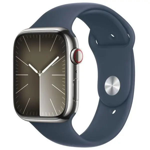Apple Watch Series 9 45 mm Digital 396 x 484 pixels Touchscreen 4G Silver Wi-Fi GPS (satellite) -  (К)  - MRMN3QF/A (8 дни доставкa)