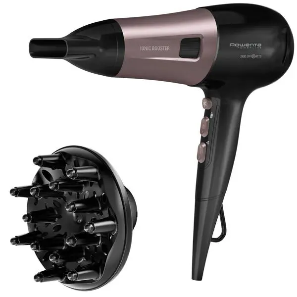 Сешоар Rowenta CV5940F0, 2400W, 2 степени на скоростта, 3 температурни настройки, йонен генератор, черен