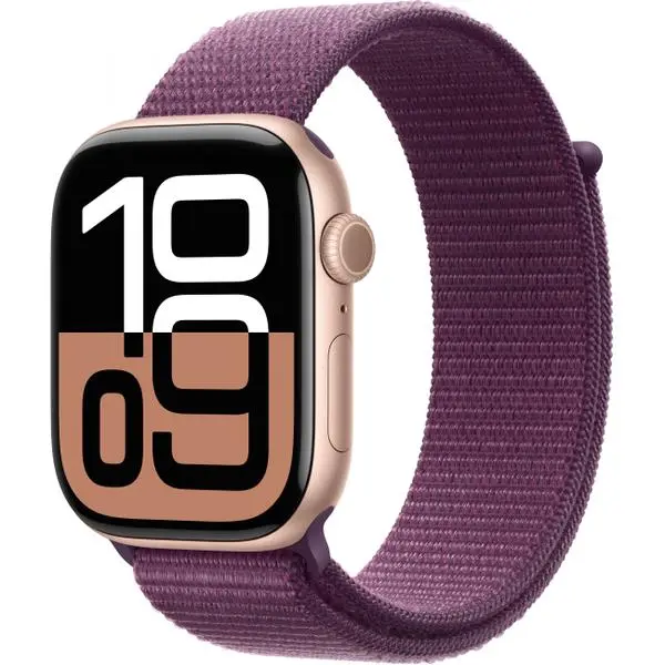 APPLE Watch Series 10 GPS 46mm Rose Gold Aluminium Case with Plum Sport Loop -  (К)  - MWWV3QF/A (8 дни доставкa)