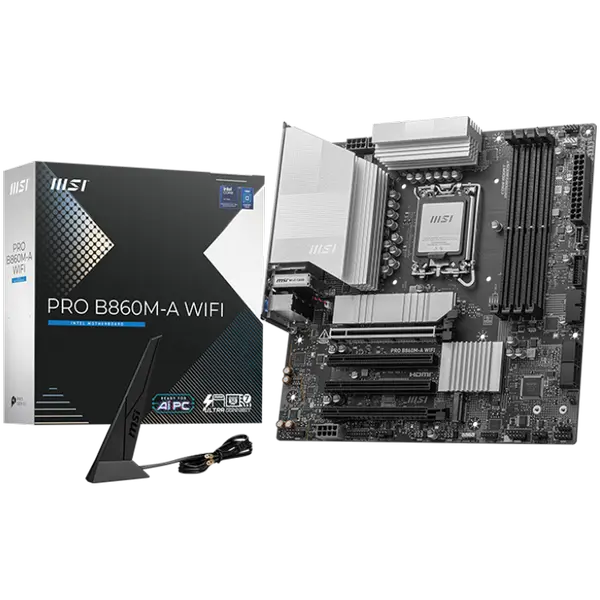 MSI PRO B860M-A WIFI, mATX, LGA 1851, 4x DDR5 Dual Channel DDR5 up to 8600(OC)MHz - PRO_B860M-A_WIFI