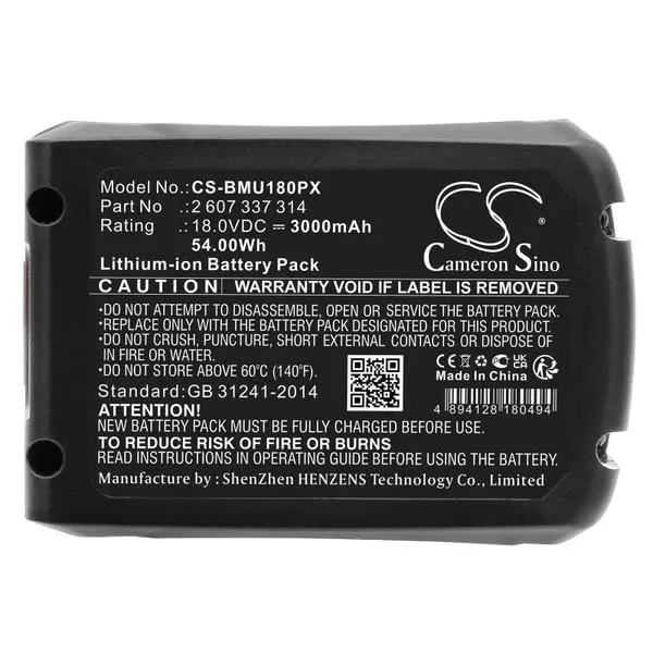 Батерия  акумулаторен трион  BOSCH AdvancedCut 18 1600A005B0 LiIon 18V 3000mAh Cameron Sino - CS-BMU180PX