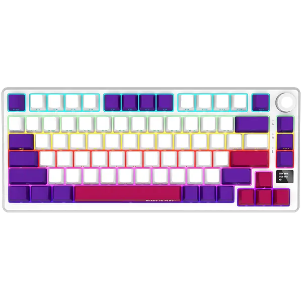 LORGAR KBP7075W, Wireless 75% Mechanical Gaming Keyboard Pro, White, EN layout - LRG-KBP7075W-WH-US