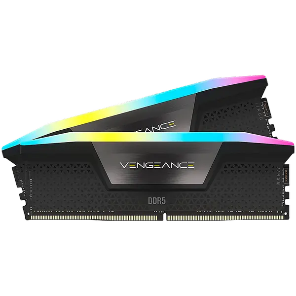 Corsair DDR5, 6400MT/s 32GB 2x16GB DIMM, Unbuffered, 32-40-40-84, Std PMIC, XMP 3.0, VENGEANCE RGB DDR5 Black Heatspreader, RGB LED, 1.4V, EAN:0840006602002 - CMH32GX5M2B6400C32