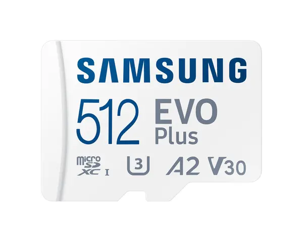 Samsung EVO Plus, microSDXC, UHS-I, 512GB, Адаптер, SD-MB-MC512SA-EU