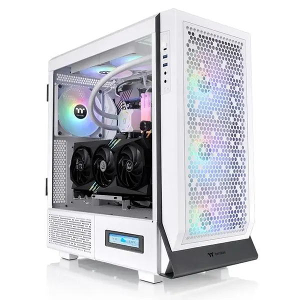Кутия Thermaltake Ceres 500 TG, EATX/ATX/mATX/Mini-ITX, 1x USB 3.2 Gen 2 Type-C, 2x USB 3.0, 4x ARGB 140mm вентилатора, с прозорец, бяла, без захранване