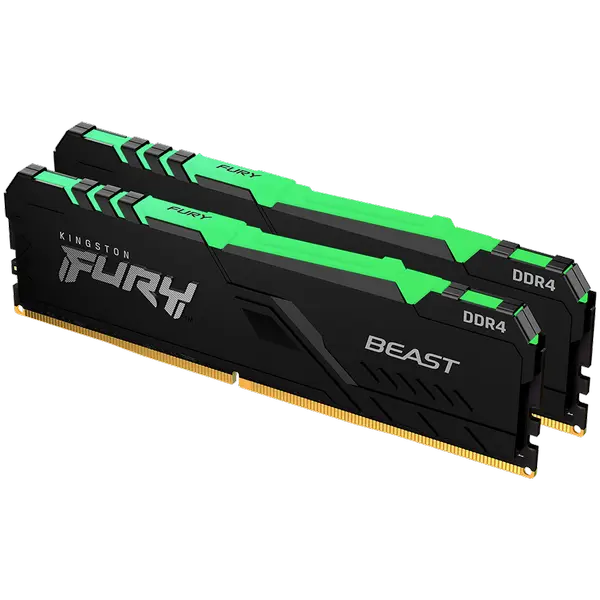 Kingston 64GB 3600MT/s DDR4 CL18 DIMM (Kit of 2) FURY Beast RGB - KF436C18BB2AK2/64