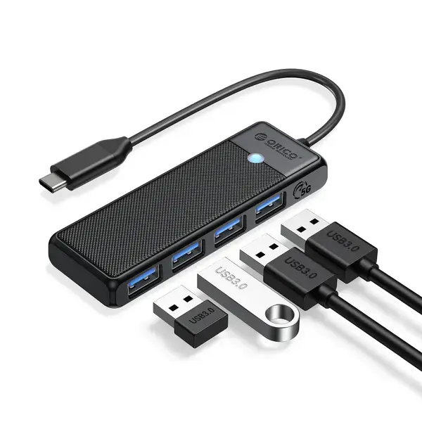 Orico Хъб USB3.1 HUB Type-C 4 x USB3.0 PAPW4A-C3-015-BK - PAPW4A-C3-015-BK-EP