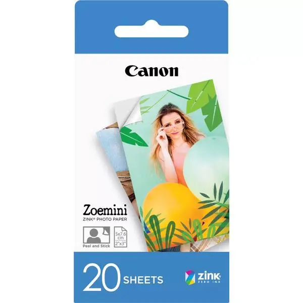 Canon Zink Paper ZP-203020S 20 Sheets (5 x 7.6 cm) for Zoemini Portable Printer - 3214C002AB