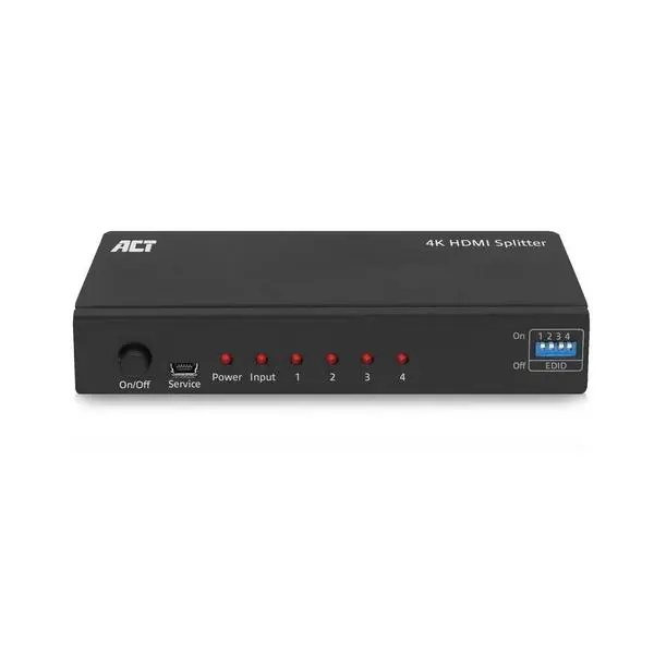 HDMI Сплитер ACT AC7831, 1 вход 4 изхода., 4K, Черен - EWENT-ACT-SPLIT-AC7831