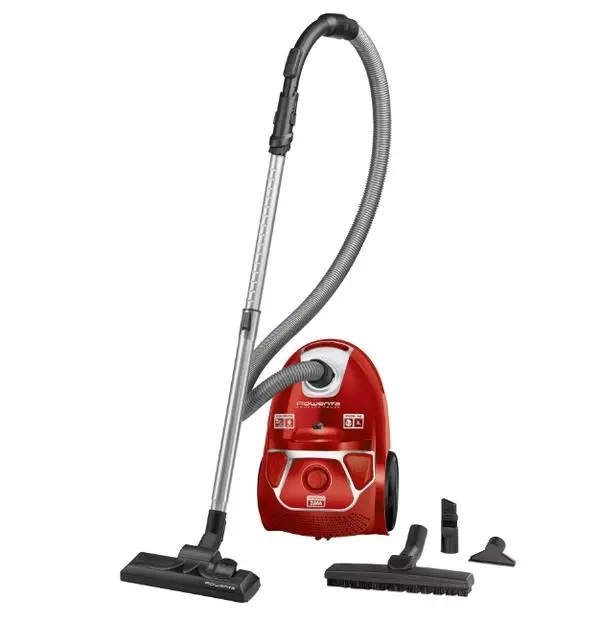 Rowenta RO3953EA, Compact Power parquet ACAA, 75db, H+ bag, SPA upgrade suction head, TTM + XL with brush, parquet + crevice tool 2 in 1 + upholstery nozzle, color red - RO3953EA