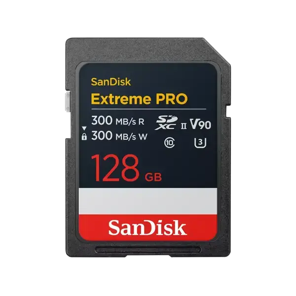 SanDisk Extreme Pro SDXC 128GB 300MB/s & 300Mb/s Class 10 V90 UHS-II, SD-SDSDXDM-128G-GN4IN
