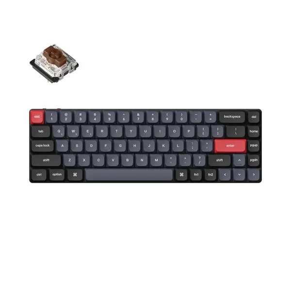 Геймърска Механична клавиатура Keychron K7 Pro QMK/VIA 65% Hot-Swappable Low Profile Gateron Brown Switch RGB Backlight - KEYCHRON-KEY-K7P-H3