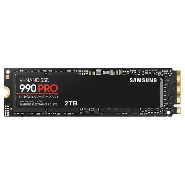 Памет SSD 2TB, Samsung 990 PRO (MZ-V9P2T0BW), PCIe 4.0 NVMe, M.2 (2280), скорост на четене 7450Mb/s, скорост на запис 6900MB/s