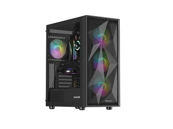 Genesis PC Case DIAXID 605 RGB Mini Tower Window, Black - NPC-2172