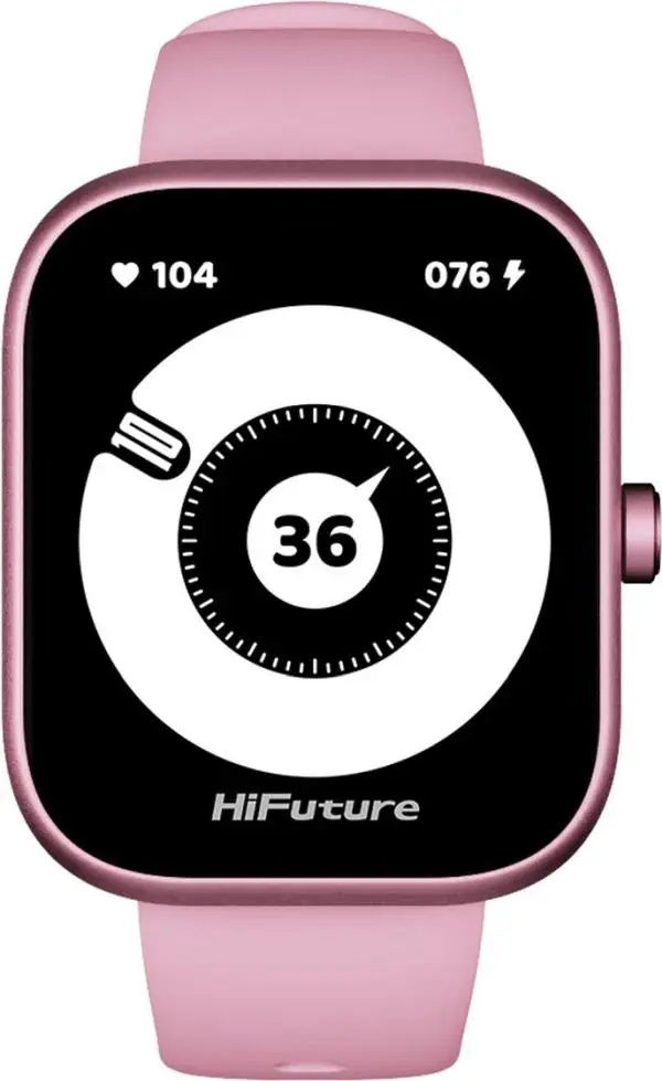 HiFuture Lume Pro Pink, 1.85 " AMOLED, Always on Display, Powered by Dual Core, Aerospace-Grade Ultra Light Aluminum Frame, Bluetooth Call, 3D User Interface, 1ATM Waterproof, 24/7 True Heart Rate & Blood Oxygen Sensor, 100+Sports Mode, Up to 7 days 