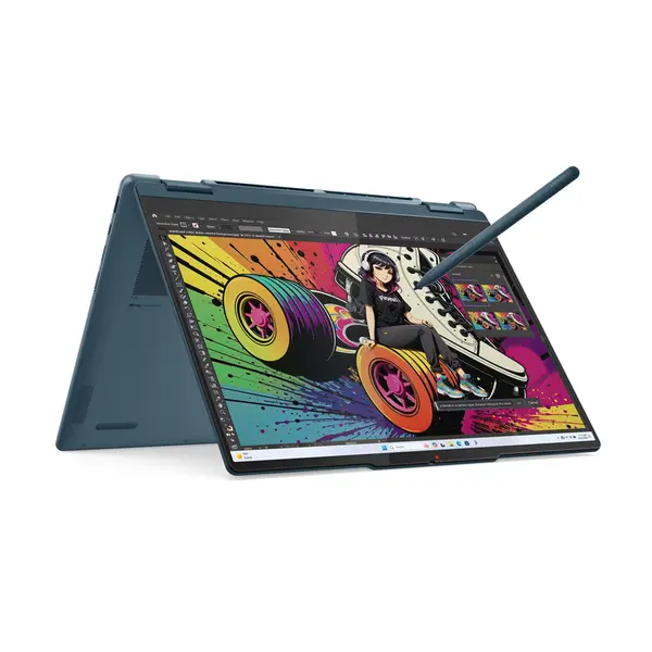 Лаптоп LENOVO YG 7 2IN1 / 83JR000YBM,  14",  AMD Ryzen AI 5 340 (6C / 12T, 2.0 / 4.8GHz, 6MB L2 / 16MB L3), RAM 24GB, SSD 1TB