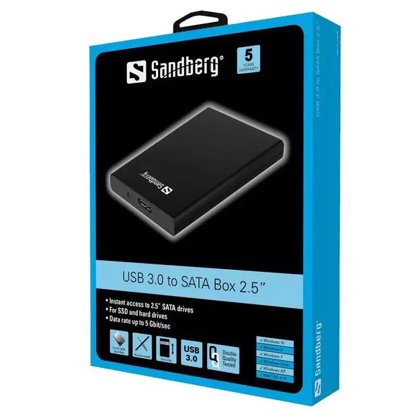 SANDBERG Кутия за 2.5“ SATA диск, USB 3.0 - SNB-133-89