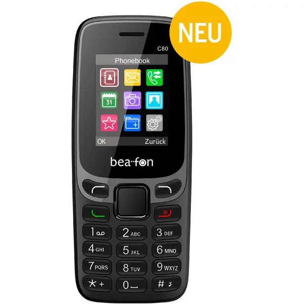 Преглед на bea-fon Classic Line C80 Feature Phone Dual-Sim черен