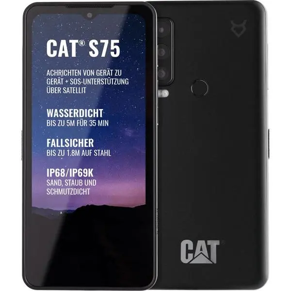 CAT S75 128GB DS Black 6.6" 5G Android -  (A)   - CS75-DAB-ROE-NN (8 дни доставкa)