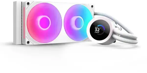 Охладител за процесор NZXT Kraken Plus 240 RGB LCD Display - White - NZXT-FAN-RL-KR240-W2
